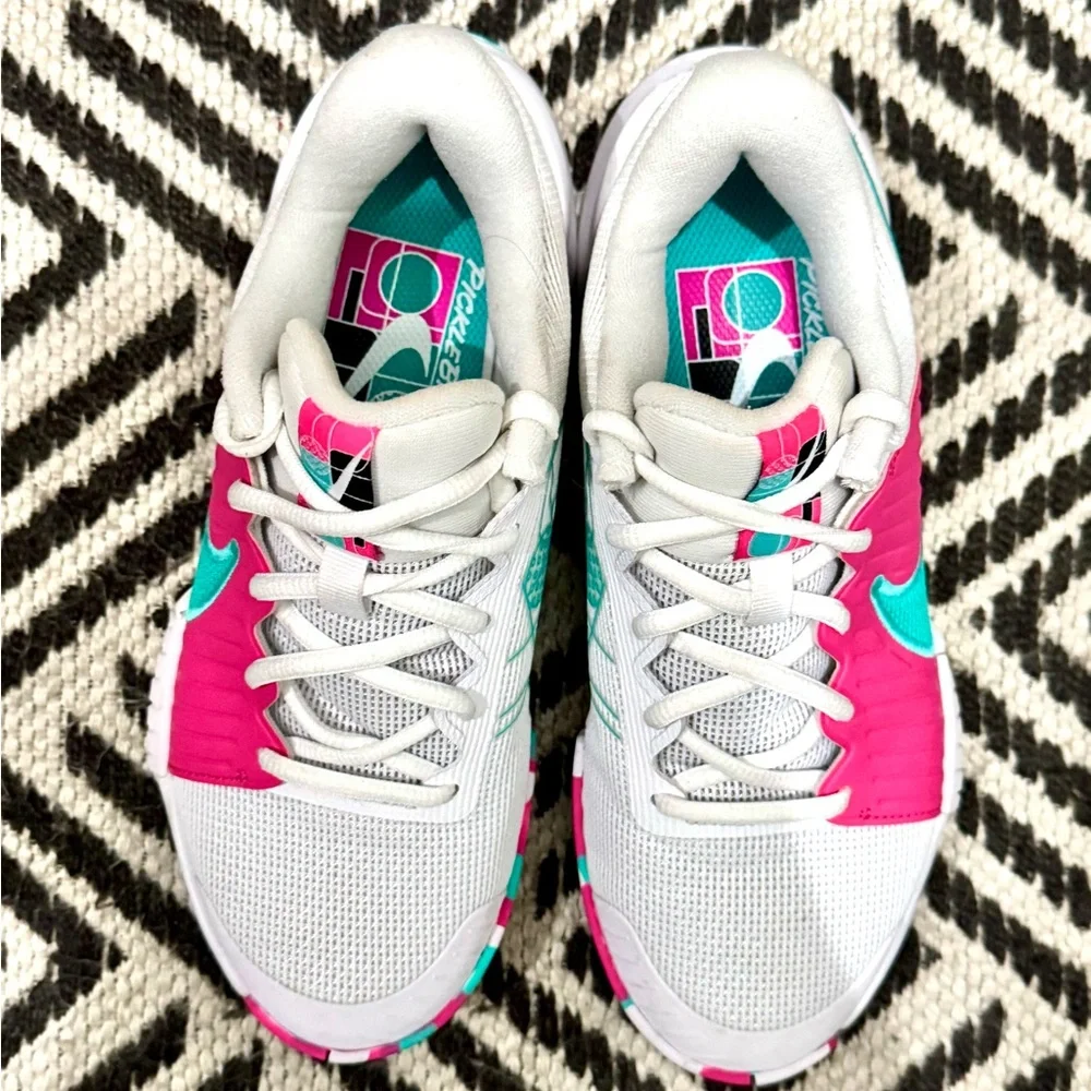 Nike Women's White Pink Teal Athletic Shoes